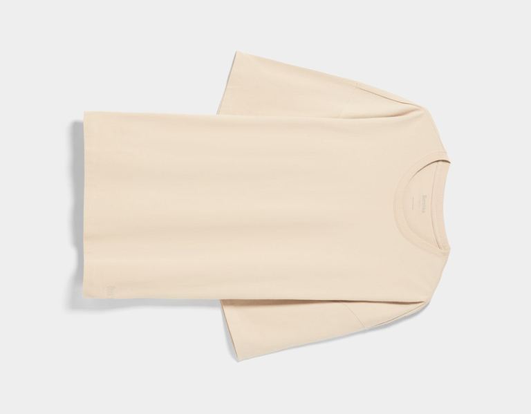 Bershka Extra-loose-fit Kort Sleeve T-shirts Heren Beige | 5xjYOaa2WHP