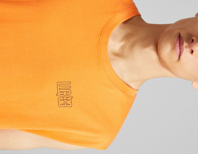 Bershka Faux Leren T-shirts Heren Oranje | l2EclaERwAQ