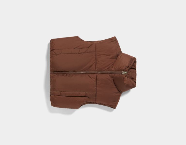 Bershka Faux Nylon Cropped Gilet Dames Bruin | VqXXuAnvaI7