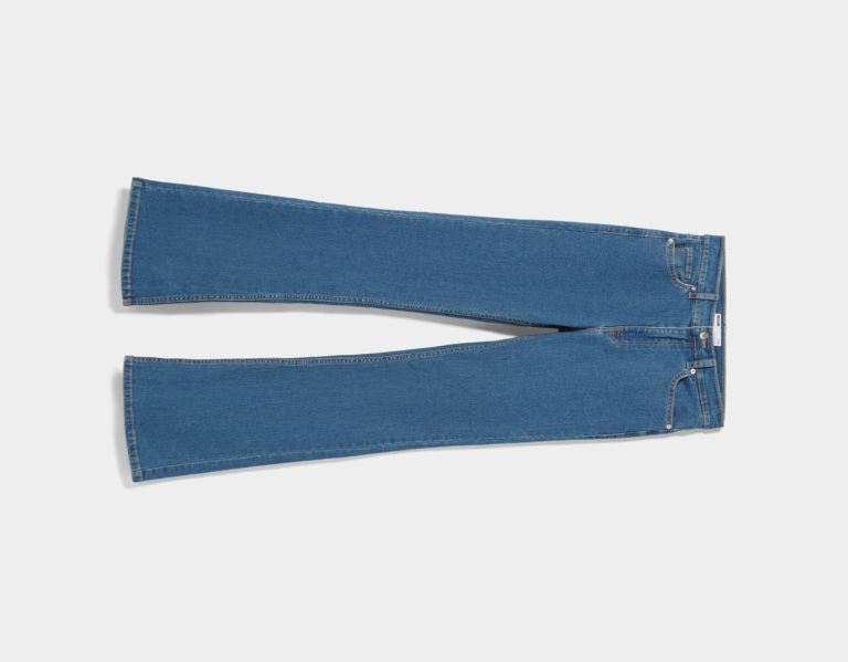 Bershka Flared Fitted Jeans Dames Blauw | Oy2kXKHO4ir