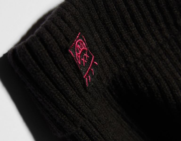 Bershka Funny Embroidered Beanie Caps Heren Zwart | C5TnTMm6A6B