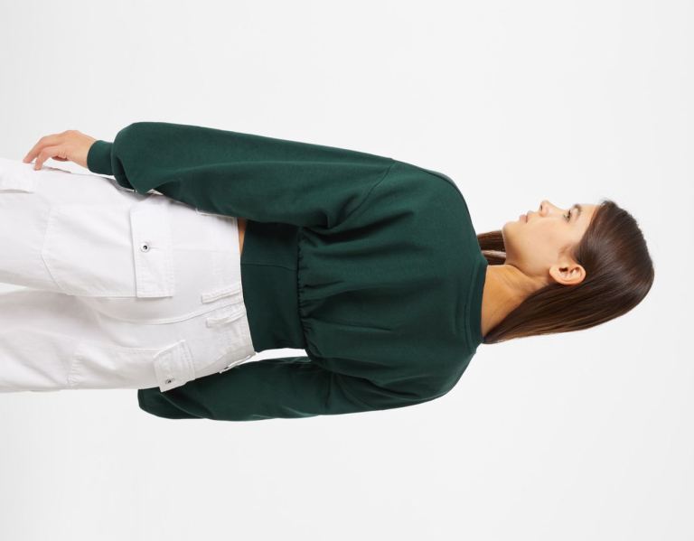 Bershka Geribbeld Corset Sweatshirts Dames Groen | jEU7So78C4F