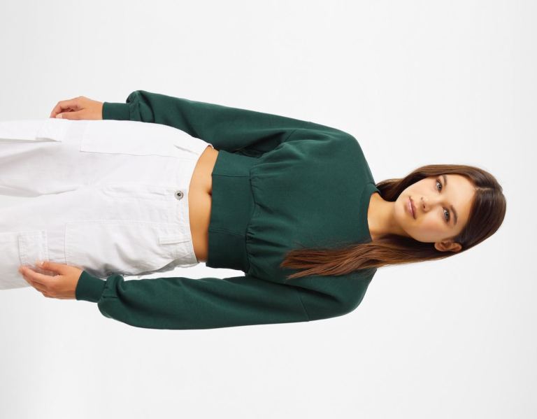 Bershka Geribbeld Corset Sweatshirts Dames Groen | jEU7So78C4F