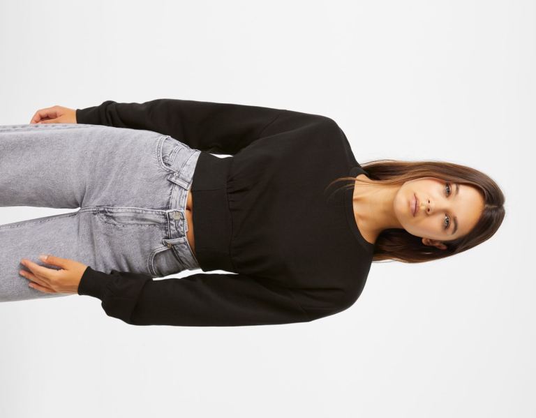 Bershka Geribbeld Corset Sweatshirts Dames Zwart | tJcTSP3TWvZ