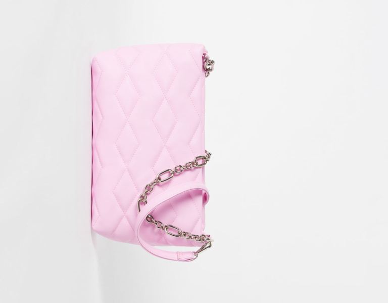 Bershka Gewatteerd With Chain Riemen Tassen Dames Roze | tfopjkTX2hd