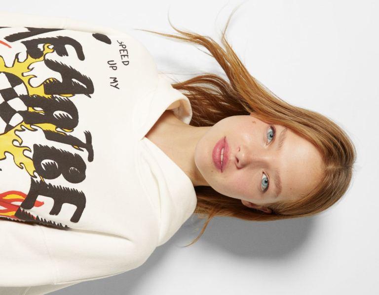 Bershka Grafische Print Hoodie Dames Room | sBTykfIujU0