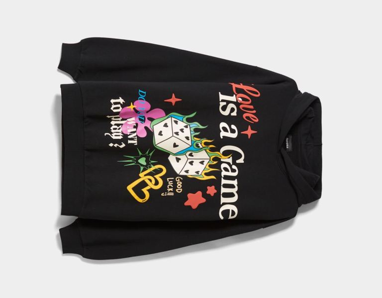 Bershka Grafische Print Hoodie Dames Zwart | 0EPWJYX1VJa