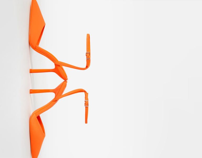 Bershka Hak Slingback Riemen Hakken Schoenen Dames Oranje | HvGIA7kNEjm