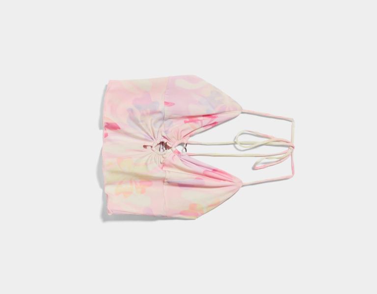 Bershka Heart Print Halter Neck Topjes Dames Roze | DnrASqRBM3x