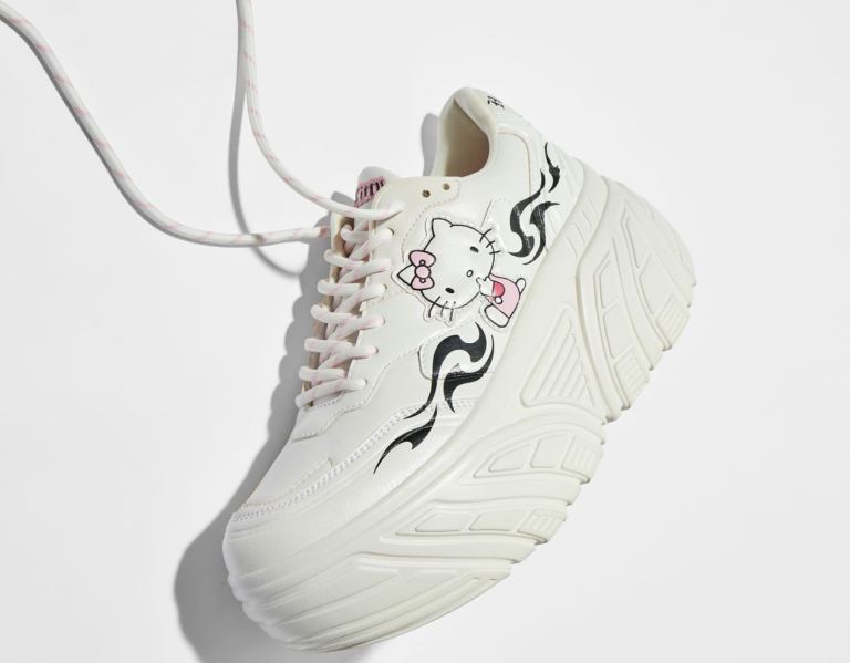 Bershka Hello Kitty High-top Sneakers Dames Wit | JqmWoh3fVKZ