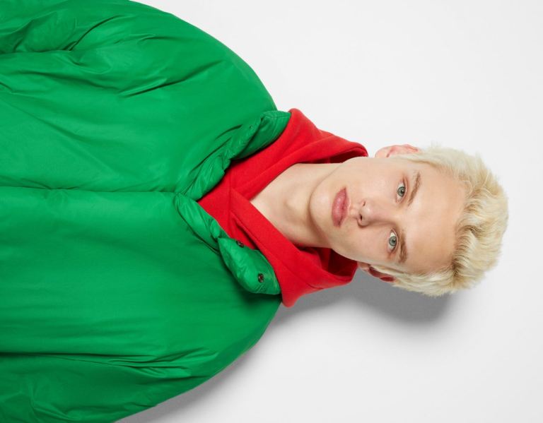 Bershka High Neck Gewatteerd Jassen Heren Groen | CrQXNhRKNAh