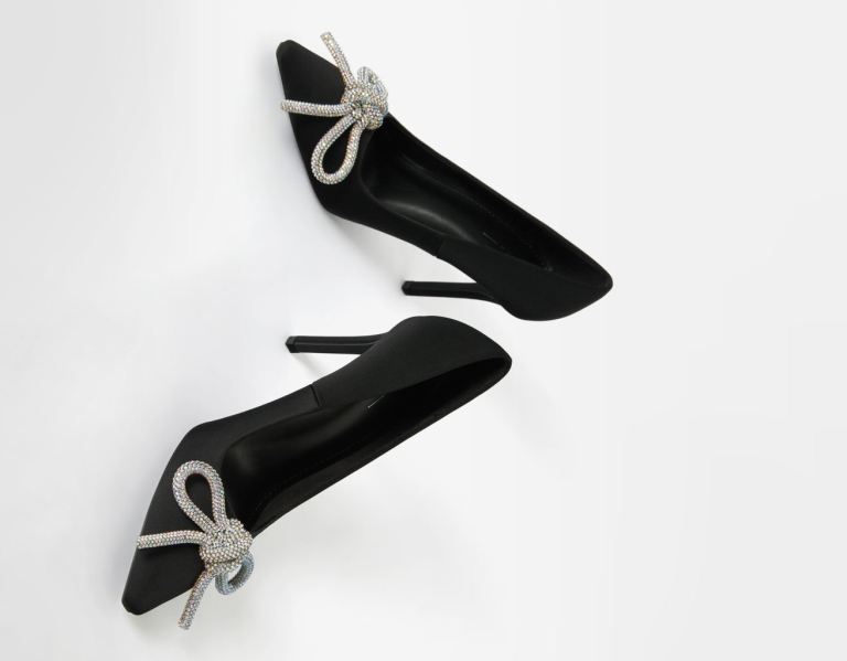 Bershka High-heel With Embellished Bow Hakken Schoenen Dames Zwart | YGyu8O2aL3Y