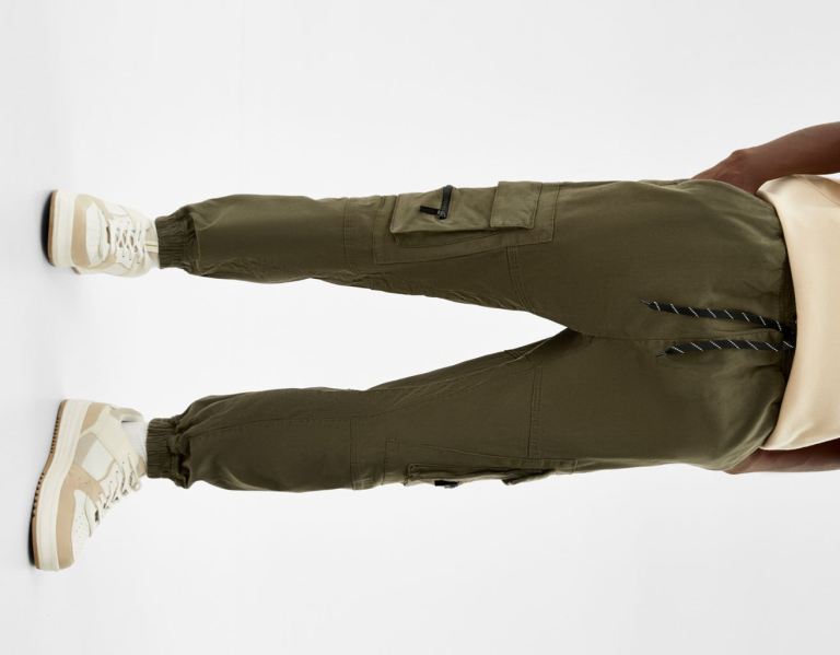 Bershka Joggers Cargo Heren Khaki | SYH73Q7jby6