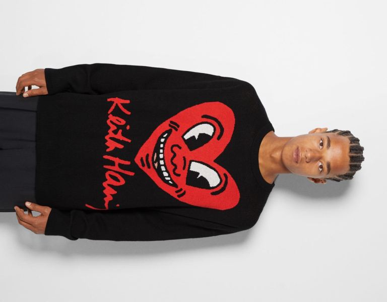 Bershka Keith Haring Print Trui Truien Heren Zwart | cfqtZ8n6HOA