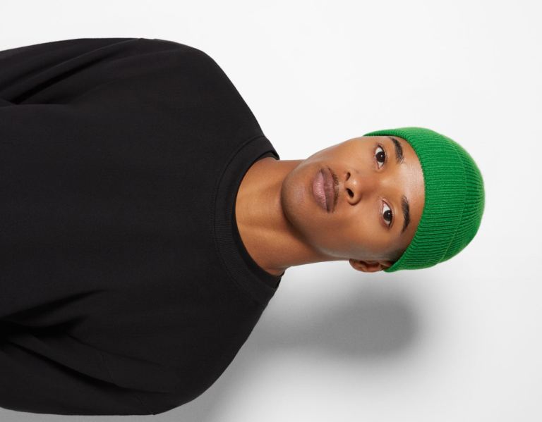 Bershka Kort Beanie Caps Heren Groen | fXGx64aJxKT