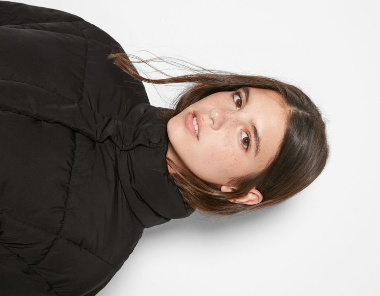 Bershka Kort Puffer Jassen Dames Zwart | n8QX827uQkv