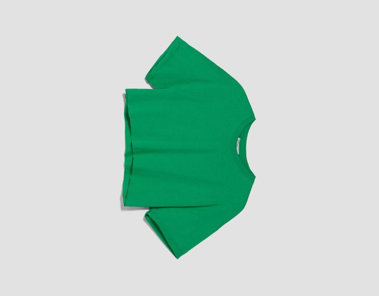 Bershka Kort Sleeve Cropped T-shirts Dames Groen | MSNjhgN47xr