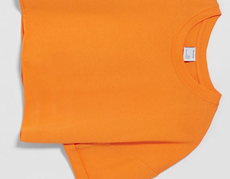 Bershka Kort Sleeve Cropped T-shirts Dames Oranje | P4oeYIJSIuD