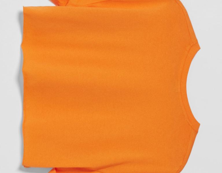 Bershka Kort Sleeve Cropped T-shirts Dames Oranje | P4oeYIJSIuD