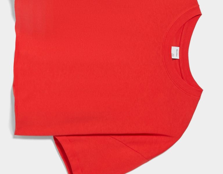 Bershka Kort Sleeve Cropped T-shirts Dames Rood | tlteKlgaOOl