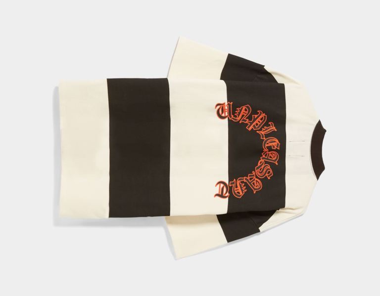 Bershka Kort Sleeve Polo Shirt With Gothic Print T-shirts Heren Zwart | IQBF2SKqKYs