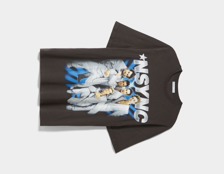 Bershka Kort Sleeve With Nsync Print T-shirts Dames Grijs | 2B012oINv6B