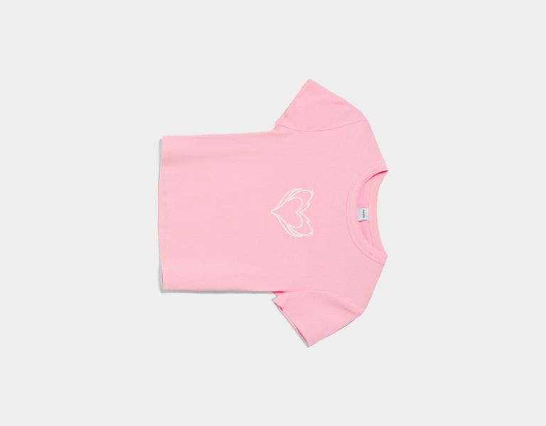 Bershka Kort Sleeve With Print T-shirts Dames Roze | crhLHjRbyBx