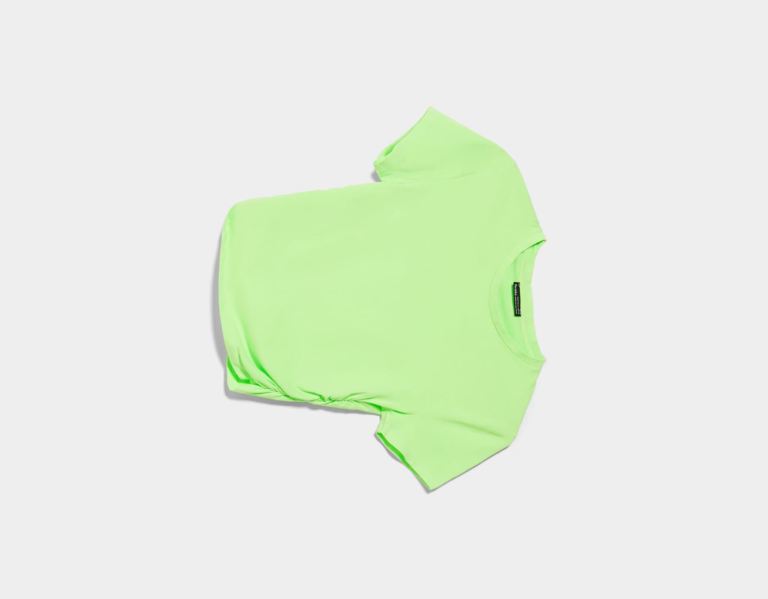 Bershka Kort Sleeve With Side Pleats T-shirts Dames Groen | KLhpNCXAyqx