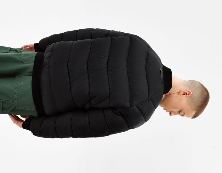 Bershka Lichtgewicht Puffer Bomber Donzen Jassen Heren Zwart | E4JQsYJKpwM