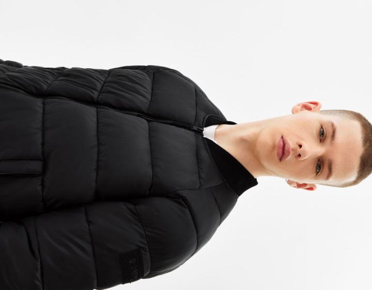 Bershka Lichtgewicht Puffer Bomber Donzen Jassen Heren Zwart | E4JQsYJKpwM