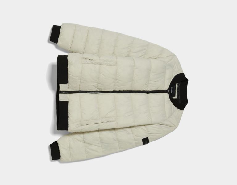 Bershka Lichtgewicht Puffer Bomber Donzen Jassen Heren Wit | eb6g34aoEUT