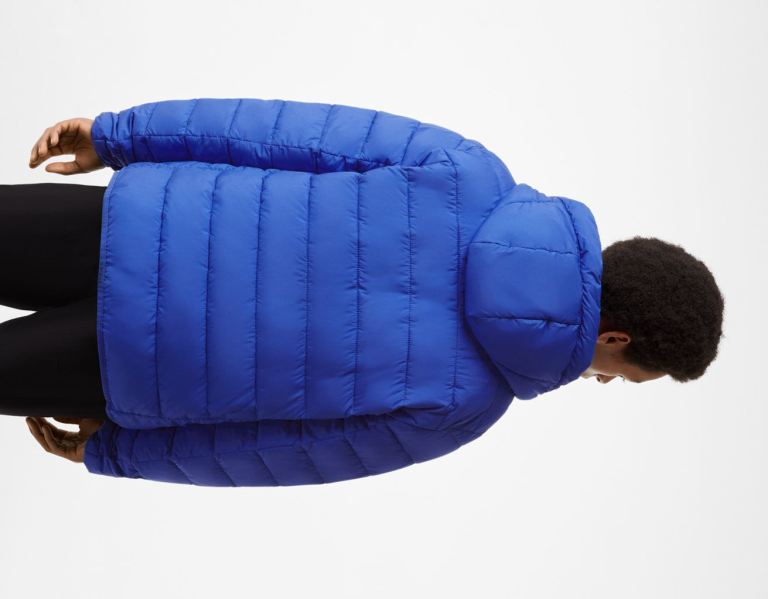 Bershka Lichtgewicht Puffer Donzen Jassen Heren Blauw | X8wnWfxR5IC