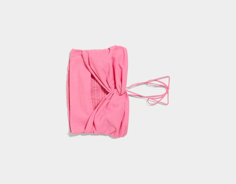 Bershka Linen Blend With Front Detail Topjes Dames Roze | AnaafX15F2w