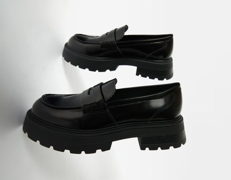 Bershka Loafers With Track Soles Pakken Dames Zwart | uZAiJjbeuRf