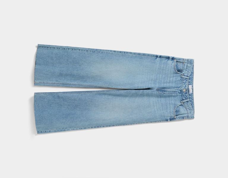 Bershka Low-rise Baggy Jeans Dames Blauw | ComNRJmnfg2