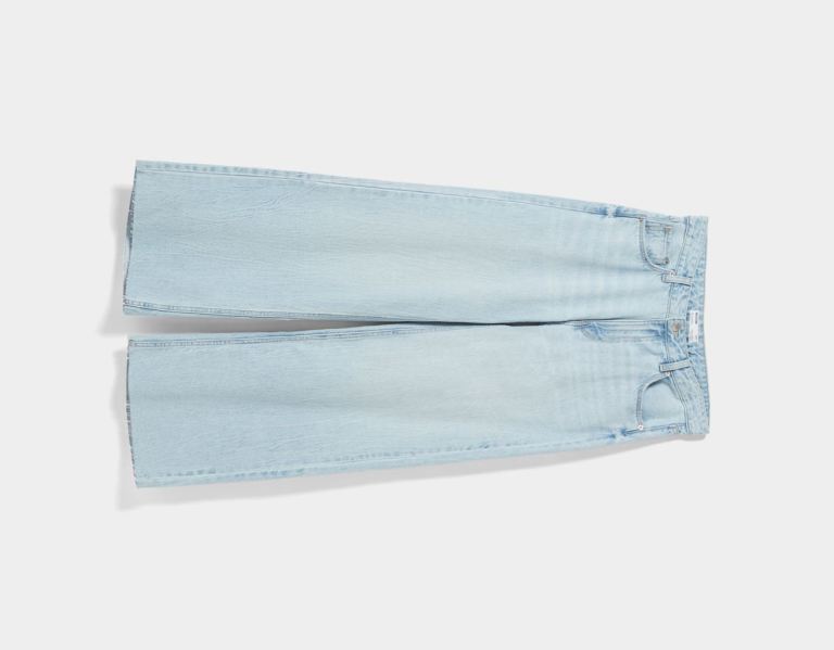 Bershka Low-rise Baggy Jeans Dames Lichtblauw | f4BespE4L2g