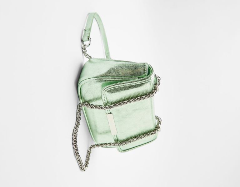 Bershka Metallic Mini Tassen Dames Groen | bK4PjEiTh0G