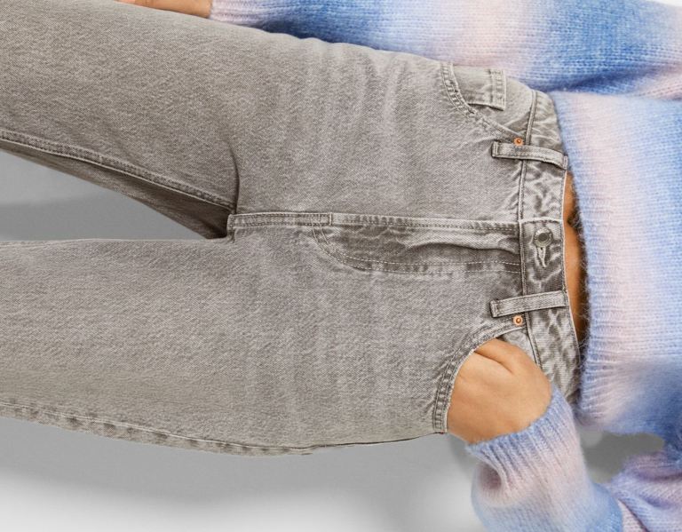 Bershka Mom Jeans Dames Grijs | IZjnSJw5JTx