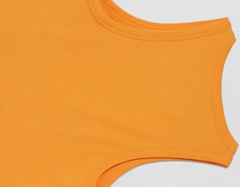 Bershka Mouwloos Geribbeld Topjes Dames Oranje | Sih9xA5Xe4e