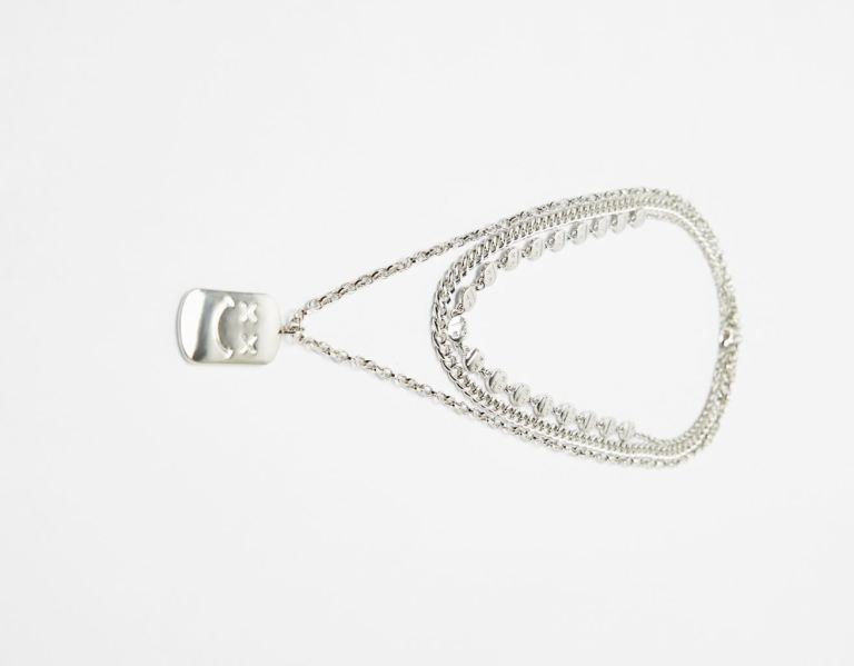 Bershka Necklace With Detail Sieraden Heren Zilver | fOhM1BIA5DY