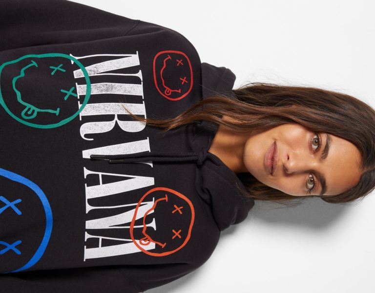 Bershka Nirvana Print Hoodie Dames Grijs | iEQk4n4hAio