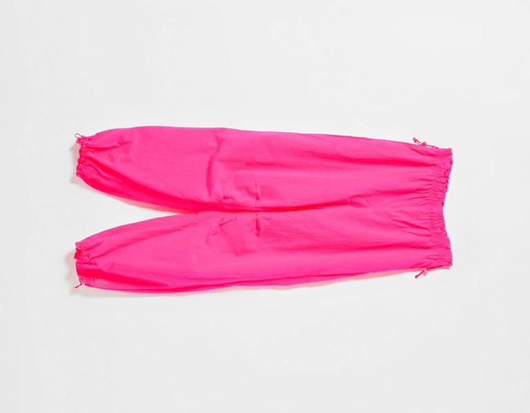 Bershka Nylon Pants Parachute Dames Roze | 0NdZzmFcWAu