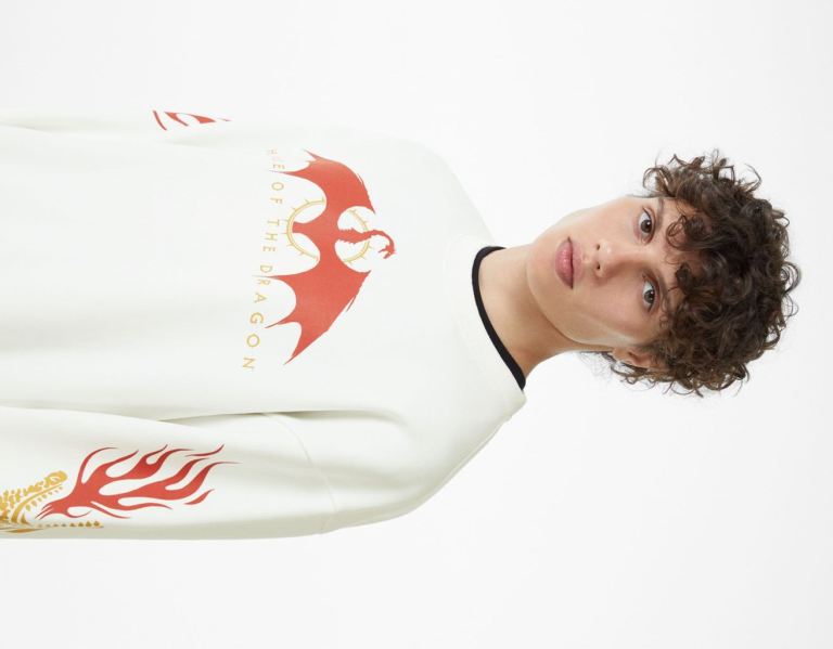 Bershka Oversize Crew Neck House Of Dragons Sweatshirts Heren Room | 40sBbW8JJLk