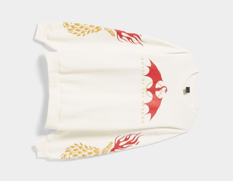 Bershka Oversize Crew Neck House Of Dragons Sweatshirts Heren Room | 40sBbW8JJLk