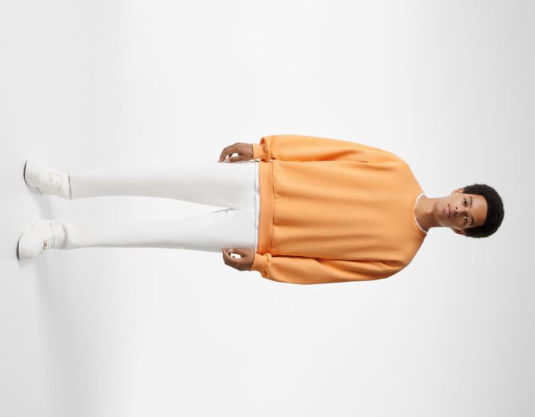 Bershka Oversize Crew Neck Sweatshirts Heren Oranje | 7DHuazFoQ4y