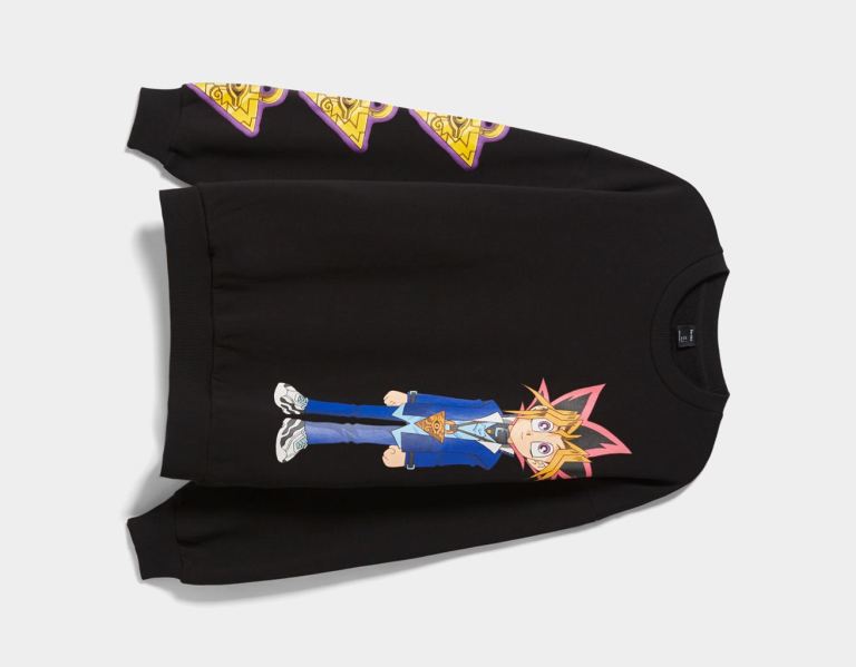 Bershka Oversize Crew Neck With A Yu-gi-oh! Print Sweatshirts Heren Zwart | voB2K2z00Kv