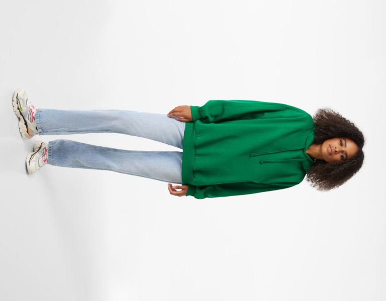 Bershka Oversize Hoodie Dames Groen | EeyvNqgTmws