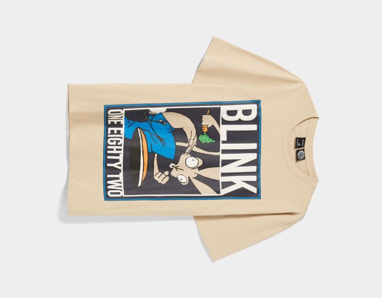 Bershka Oversize Kort Sleeve Featuring Blink 182 Print T-shirts Dames Bruin | MWeqvxC6YFF