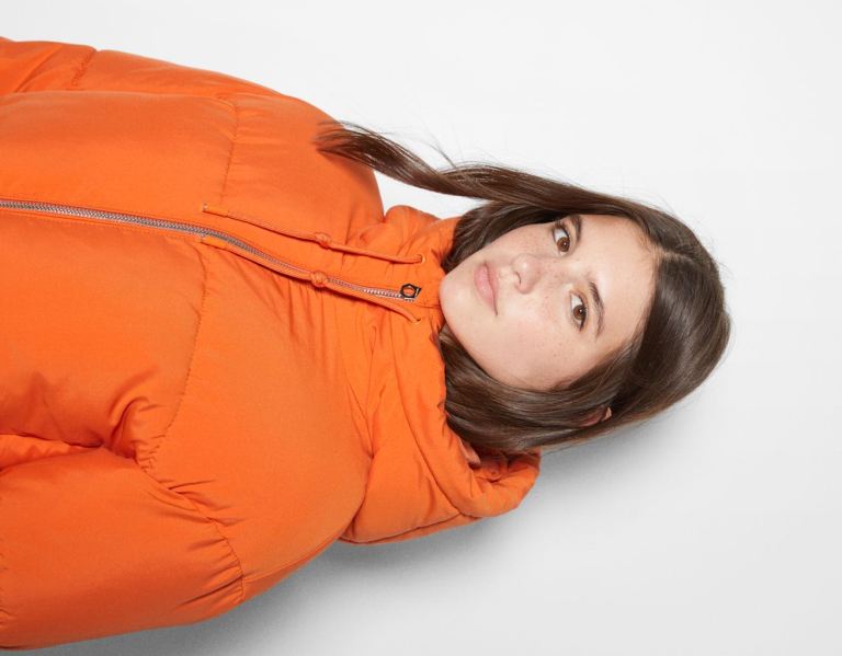 Bershka Oversize Met Capuchon Puffer Jassen Dames Oranje | FXa2gG2zbqc