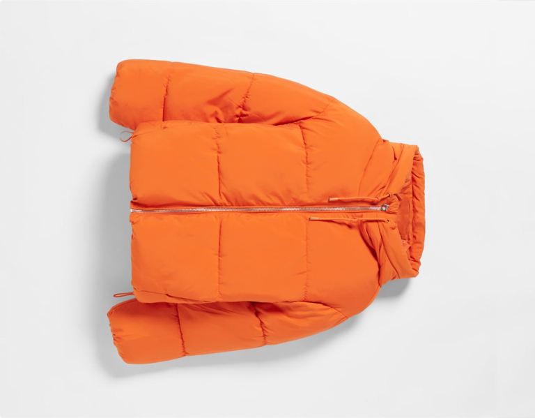 Bershka Oversize Met Capuchon Puffer Jassen Dames Oranje | FXa2gG2zbqc